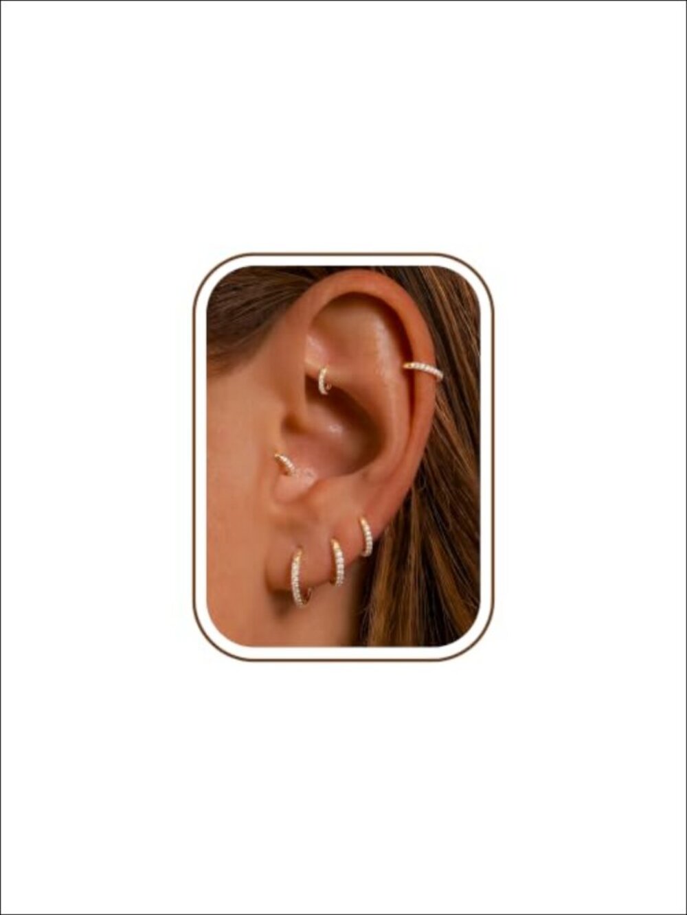 14K Gold Plated Huggie Hoop Earrings Set CZ Small Click Closure